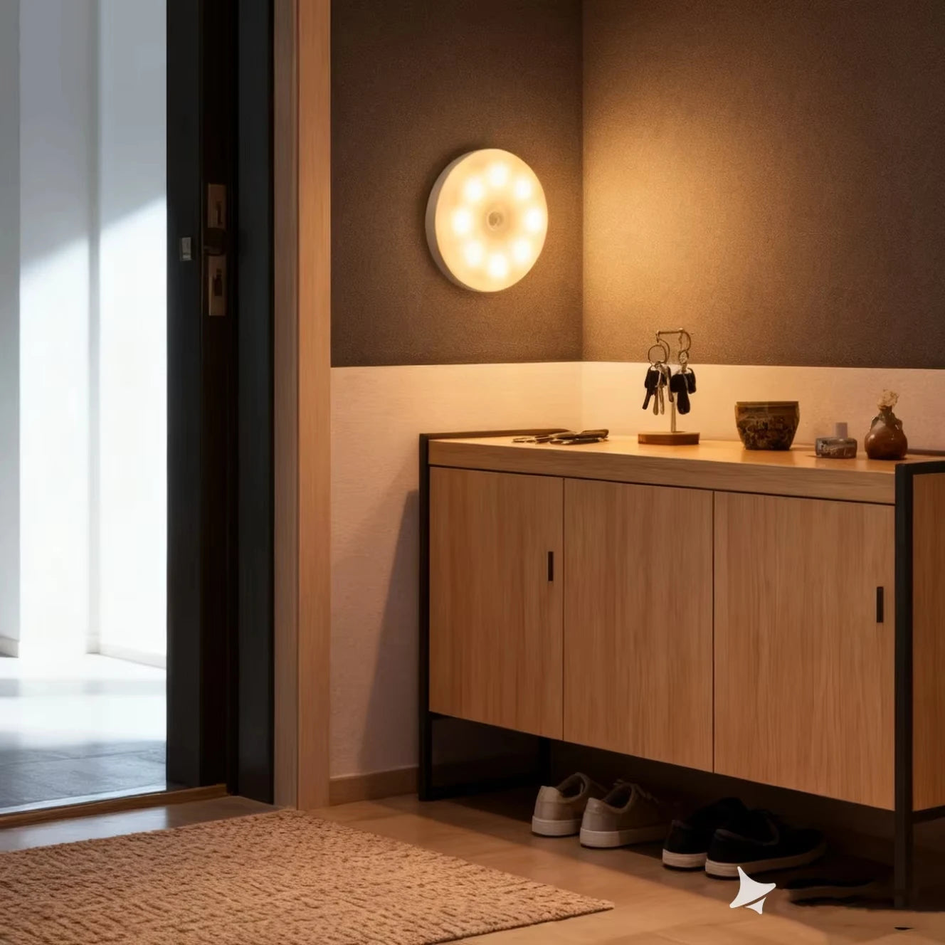 Lampka nocna LED z czujnikiem ruchu, ładowana przez USB, do kuchni, sypialni, schodów, przedpokoju, szafki, garderoby – energooszczędna