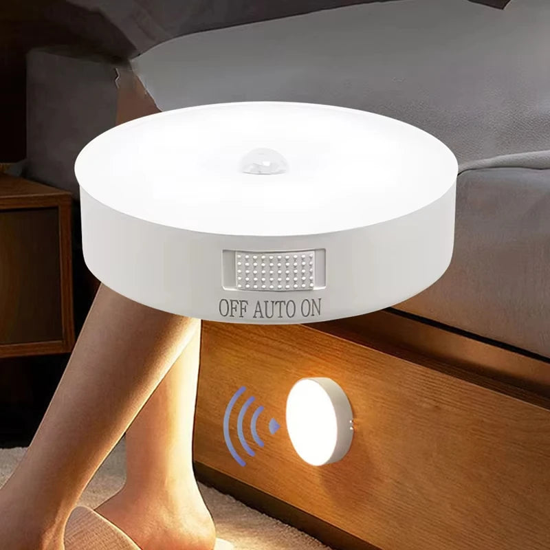 Lampka nocna LED z czujnikiem ruchu, ładowana przez USB, do kuchni, sypialni, schodów, przedpokoju, szafki, garderoby – energooszczędna